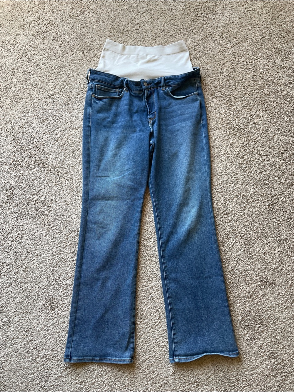 BLANQI Blue Jeans Straight-Leg Maternity Denim Pants 14 Support Panel Stretch